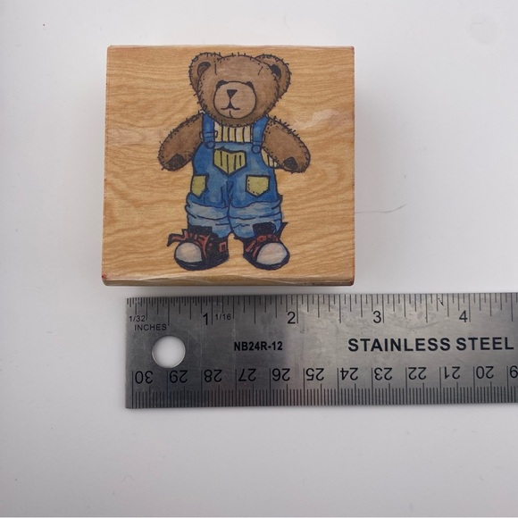 Lot of 3 Teddy Bear Wood Mounted Stamps - Picture 7 of 9